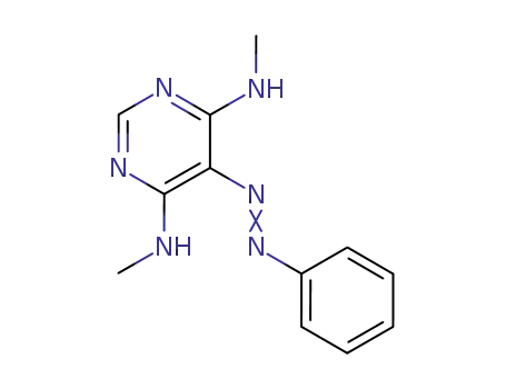 Molecular Structure of 83366-42-1 (4,6-Pyrimidinediamine, N,N'-dimethyl-5-(phenylazo)-)