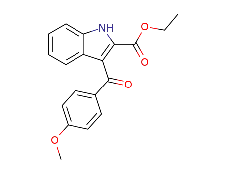 Molecular Structure of 77069-15-9 (1H-Indole-2-carboxylic acid, 3-(4-methoxybenzoyl)-, ethyl ester)