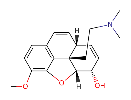 Molecular Structure of 23950-06-3 (Phenanthro(4,5-bcd)furan-3-ol, 9b-(2-(dimethylamino)ethyl)-3,3a,9a,9b- tetrahydro-5-methoxy-, (3S-(3alpha,3abeta,9abeta,9bbeta))-)