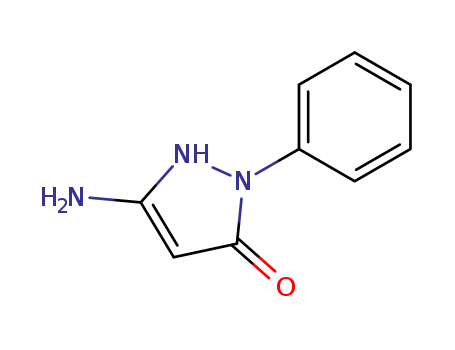 Molecular Structure of 28710-97-6 (3-amino-1-phenyl-4,5-dihydropyrazolin-5-one)