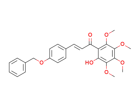 Molecular Structure of 40110-95-0 (3-[4-(benzyloxy)phenyl]-1-(2-hydroxy-3,4,5,6-tetramethoxyphenyl)prop-2-en-1-one)