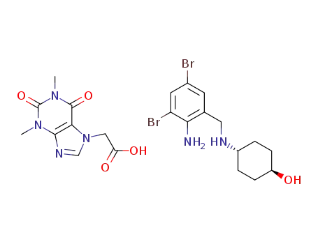 4-[(2-amino-3,5-dibromo-phenyl)methylamino]cyclohexan-1-ol; 2-(1,3-dimethyl-2,6-dioxo-purin-7-yl)acetic acid