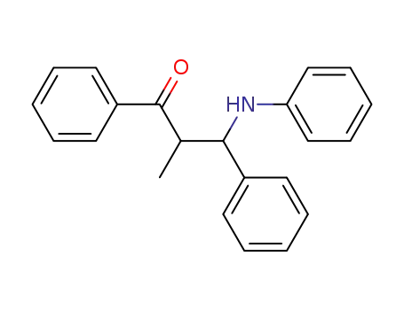 Molecular Structure of 743-93-1 (1-Propanone, 2-methyl-1,3-diphenyl-3-(phenylamino)-)