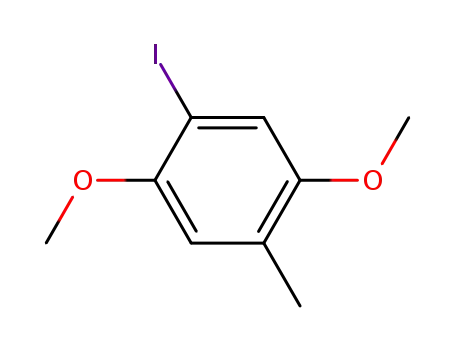 Molecular Structure of 75056-76-7 (1-IODO-2,5-DIMETHOXY-4-METHYLBENZENE)