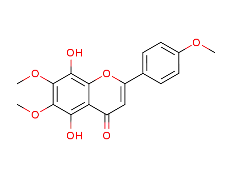 Molecular Structure of 2798-22-3 (5,8-dihydroxy-6,7-dimethoxy-2-(4-methoxyphenyl)-4H-chromen-4-one)