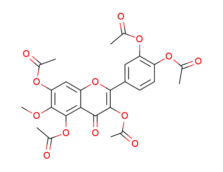 Molecular Structure of 67443-87-2 (4H-1-Benzopyran-4-one,
3,5,7-tris(acetyloxy)-2-[3,4-bis(acetyloxy)phenyl]-6-methoxy-)