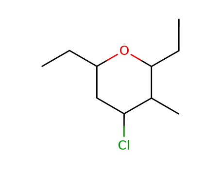 Molecular Structure of 88536-77-0 (2H-Pyran, 4-chloro-2,6-diethyltetrahydro-3-methyl-)
