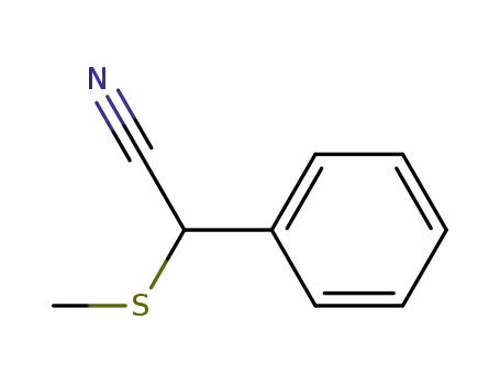 Molecular Structure of 75280-10-3 (Benzeneacetonitrile, a-(methylthio)-)