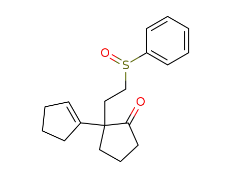 Molecular Structure of 85554-06-9 (Cyclopentanone, 2-(1-cyclopenten-1-yl)-2-[2-(phenylsulfinyl)ethyl]-)
