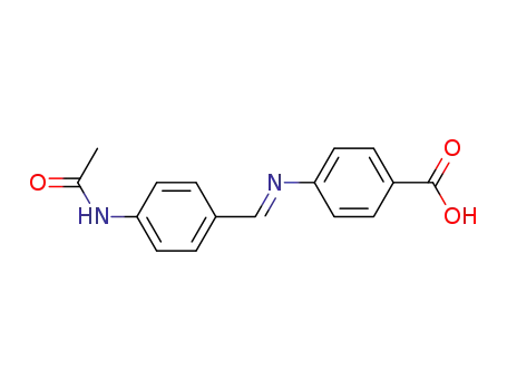 Molecular Structure of 71937-13-8 (4-({(1E)-[4-(acetylamino)phenyl]methylidene}amino)benzoic acid)