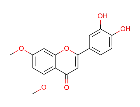 Molecular Structure of 90363-40-9 (4H-1-Benzopyran-4-one, 2-(3,4-dihydroxyphenyl)-5,7-dimethoxy-)