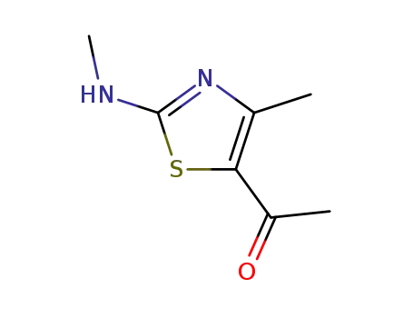 Molecular Structure of 94284-66-9 (1-(4-METHYL-2-(METHYLAMINO)THIAZOL-5-YL)ETHANONE)