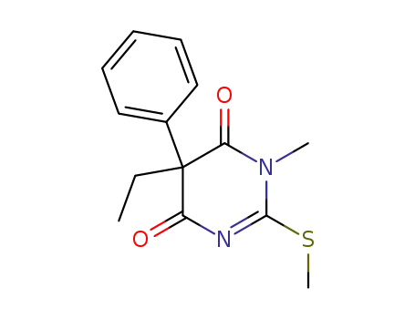 4,6(1H,5H)-Pyrimidinedione, 5-ethyl-1-methyl-2-(methylthio)-5-phenyl-