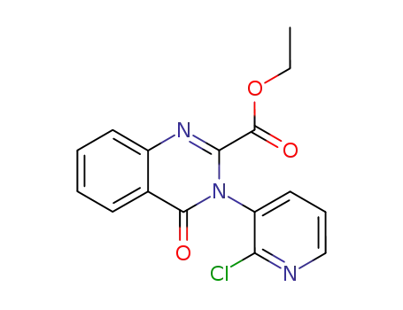 Molecular Structure of 830324-68-0 (2-Quinazolinecarboxylic acid,
3-(2-chloro-3-pyridinyl)-3,4-dihydro-4-oxo-, ethyl ester)