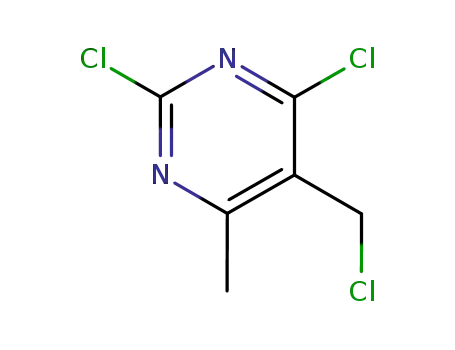 Molecular Structure of 16768-43-7 (2,4-DICHLORO-5-(CHLOROMETHYL)-6-METHYLPYRIMIDINE)