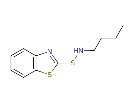 Molecular Structure of 32997-27-6 (N-(1,3-benzothiazol-2-ylsulfanyl)butan-1-amine)
