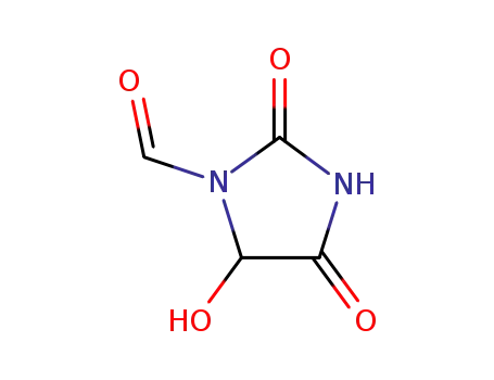 Molecular Structure of 43152-24-5 (1-Imidazolidinecarboxaldehyde, 5-hydroxy-2,4-dioxo-)