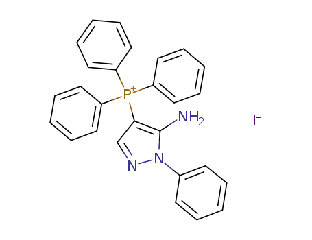 Molecular Structure of 140367-36-8 (Phosphonium, (5-amino-1-phenyl-1H-pyrazol-4-yl)triphenyl-, iodide)