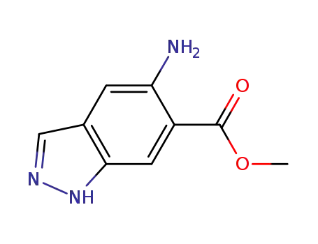 Molecular Structure of 1000373-79-4 (1H-Indazole-6-carboxylic acid, 5-amino-, methyl ester)