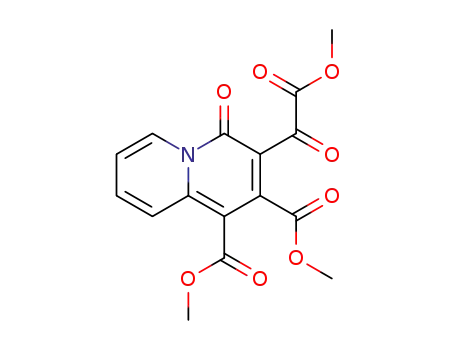 Molecular Structure of 3243-95-6 (4H-Quinolizine-1,2-dicarboxylic acid, 3-(methoxyoxoacetyl)-4-oxo-,
dimethyl ester)