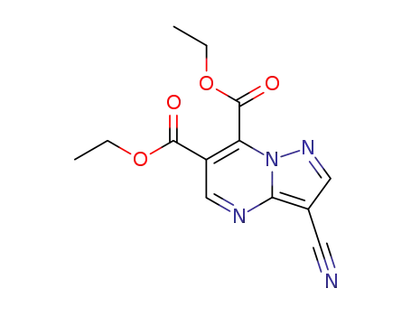 Molecular Structure of 77936-73-3 (Pyrazolo[1,5-a]pyrimidine-6,7-dicarboxylic acid, 3-cyano-, diethyl ester)