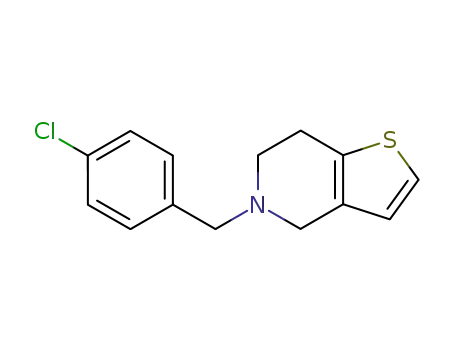 Molecular Structure of 55157-56-7 (5-[(4-Chlorophenyl)methyl]-4,5,6,7-tetrahydrothieno[3,2-c]pyridine)