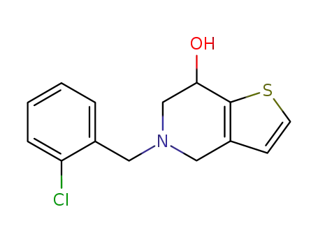 Molecular Structure of 61923-09-9 (Thieno[3,2-c]pyridin-7-ol, 5-[(2-chlorophenyl)methyl]-4,5,6,7-tetrahydro-)