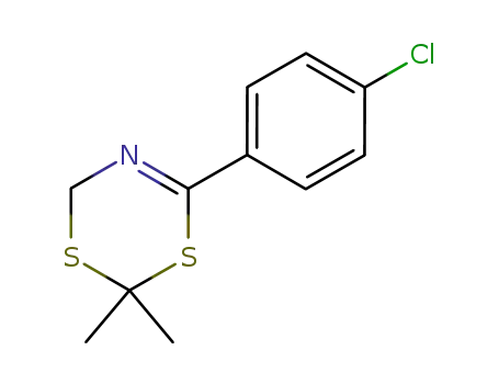 Molecular Structure of 62925-44-4 (4H-1,3,5-Dithiazine, 6-(4-chlorophenyl)-2,2-dimethyl-)