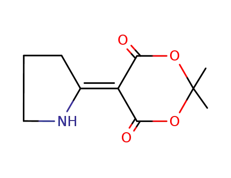 Molecular Structure of 70912-52-6 (2,2-DIMETHYL-5-(2-TETRAHYDROPYRROLYLIDENE)-1,3-DIOXANE-4,6-DIONE)