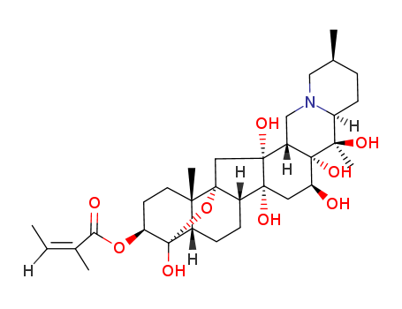 Cevane-3,4,12,14,16,17,20-heptol,4,9-epoxy-, 3-[(2Z)-2-methyl-2-butenoate], (3b,4a,16b)-