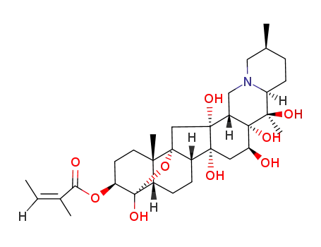 Cevane-3,4,12,14,16,17,20-heptol,4,9-epoxy-, 3-[(2Z)-2-methyl-2-butenoate], (3b,4a,16b)-