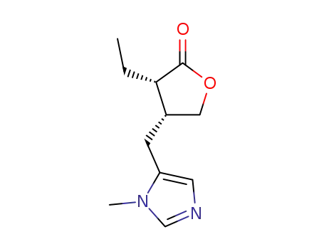 2(3H)-Furanone,3-ethyldihydro-4-[(1-methyl-1H-imidazol-5-yl)methyl]-, (3S,4R)-