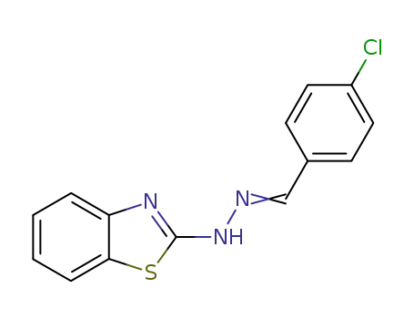 Molecular Structure of 33119-82-3 (2-[(2E)-2-(4-chlorobenzylidene)hydrazinyl]-1,3-benzothiazole)