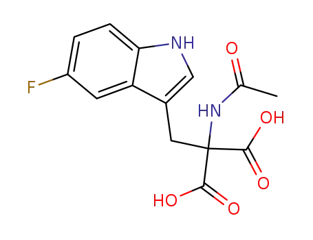 Molecular Structure of 363-37-1 ((acetylamino)[(5-fluoro-1H-indol-3-yl)methyl]propanedioic acid)