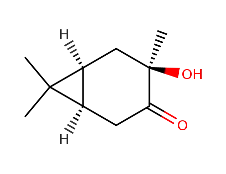 Molecular Structure of 24348-06-9 ([1R-(1alpha,4beta,6alpha)]-4-hydroxy-4,7,7-trimethylbicyclo[4.1.0]heptan-3-one)