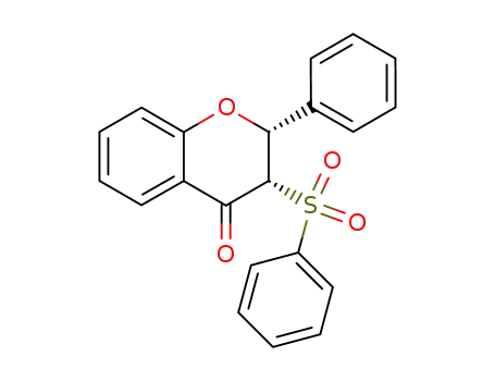 Molecular Structure of 113094-02-3 (4H-1-Benzopyran-4-one, 2,3-dihydro-2-phenyl-3-(phenylsulfonyl)-, cis-)