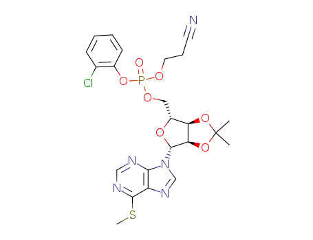 5'-Inosinic acid, 6-S-methyl-2',3'-O-(1-methylethylidene)-6-thio-,
2-chlorophenyl 2-cyanoethyl ester