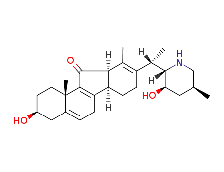 Molecular Structure of 2303-30-2 (8,9,13,17-Tetradehydro-12α,13-dihydro-3β,23β-dihydroxyveratraman-11-one)