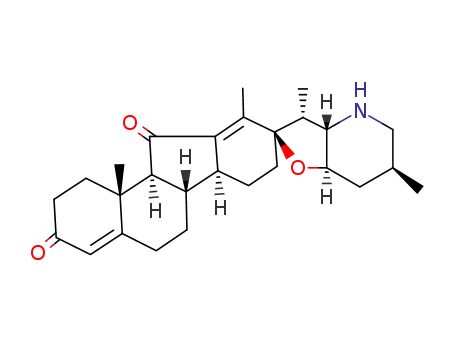 Molecular Structure of 469-60-3 ((22S,23R)-4,5-didehydro-5,6-dihydro-17,23-epoxyveratraman-3,11-dione)