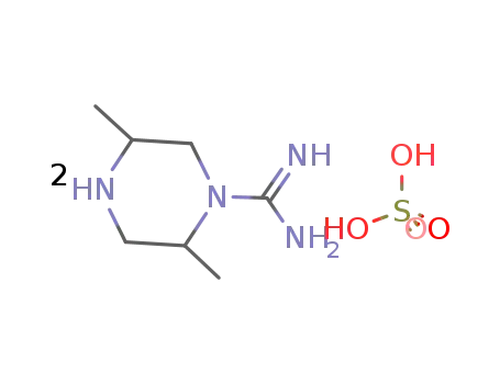 Molecular Structure of 92564-61-9 (1-PiperazinecarboxiMidaMide, 2,5-DiMethyl-, Sulfate (2:1))
