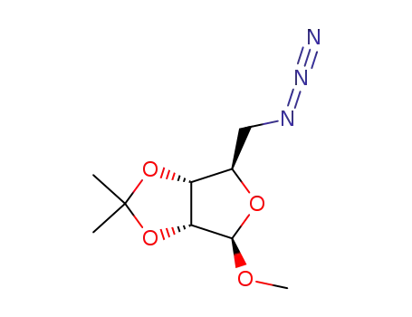 Molecular Structure of 62819-24-3 (methyl 5-deoxy-2,3-O-(1-methylethylidene)-5-triaza-1,2-dien-2-ium-1-ylpentofuranoside)