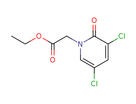 Molecular Structure of 25177-50-8 (3,5-Dichloro-2-oxo-1,2-dihydro-1-pyridineacetic acid ethyl ester)
