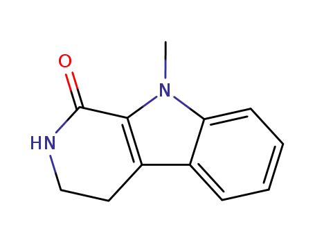 Molecular Structure of 71672-19-0 (1H-Pyrido[3,4-b]indol-1-one, 2,3,4,9-tetrahydro-9-methyl-)