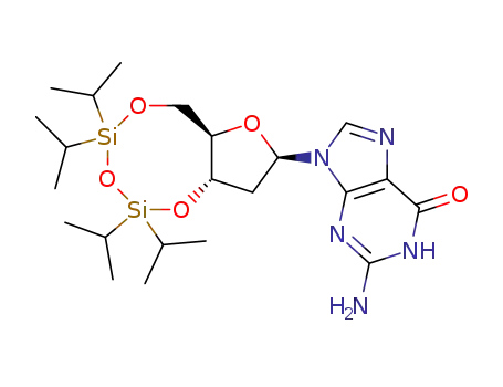 Molecular Structure of 88183-82-8 (3',5'-O-[Tetrakis(1-Methylethyl)-1,3-disiloxanediyl]-guanosine)