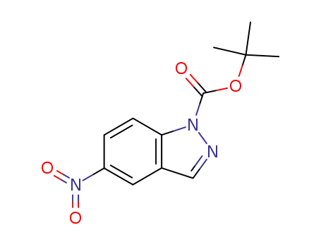 Molecular Structure of 129488-09-1 (N-(1)-BOC-5-NITRO-INDAZOLE)
