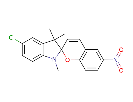 Molecular Structure of 5910-68-9 (Spiro[2H-1-benzopyran-2,2'-[2H]indole],5'- chloro-1',3'-dihydro-1',3',3'-trimethyl-6- nitro- )