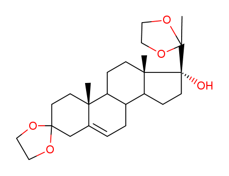 Pregn-5-ene-3,20-dione,17-hydroxy-, cyclic bis(1,2-ethanediyl acetal) (9CI)