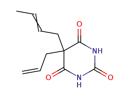 Molecular Structure of 2288-78-0 (5-[(2E)-but-2-en-1-yl]-5-prop-2-en-1-ylpyrimidine-2,4,6(1H,3H,5H)-trione)