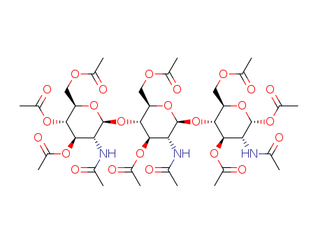 O-3,4,6-Tri-O-acetyl-2-(acetylamino)-2-deoxy-b-D-glucopyranosyl-(1-4)-O-3,6-di-O-acetyl-2-(acetylamino)-2-deoxy-b-D-glucopyranosyl-(1-4)-2-(acetylamino)-2-deoxy-1,3,6-triacetate-a-D-glucopyranose