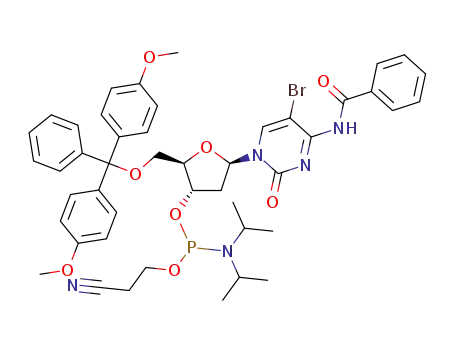 Cytidine,N-benzoyl-5'-O-[bis(4-methoxyphenyl)phenylmethyl]-5-bromo-2'-deoxy-,3'-[2-cyanoethyl bis(1-methylethyl)phosphoramidite] (9CI)